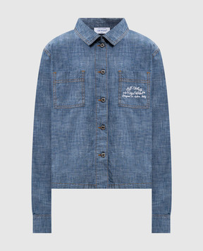 Off-White Синя джинсова сорочка з вишивкою логотипа 2YD013S26DEN001