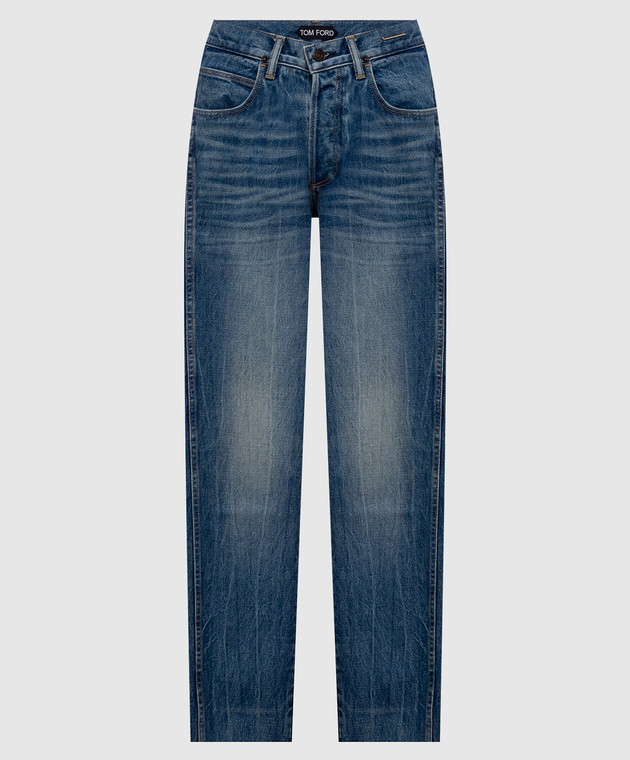 Tom Ford Сині джинси з ефектом потертості PAD126DEX243