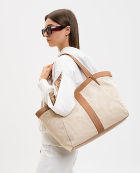 Twinset Бежевая сумка с тиснением логотипа 261TD8530