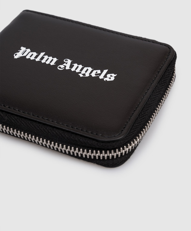 Palm Angels Черный кошелек с принтом логотипа PMNC025S26LEA001 изображение 4