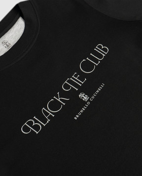 Brunello Cucinelli Дитяча чорна футболка з написом B0B13S154C