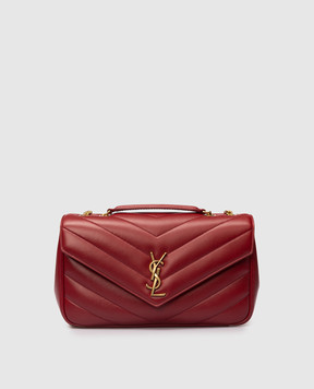 Saint Laurent Бордовая кожаная сумка LOULOU 801439AAEAX