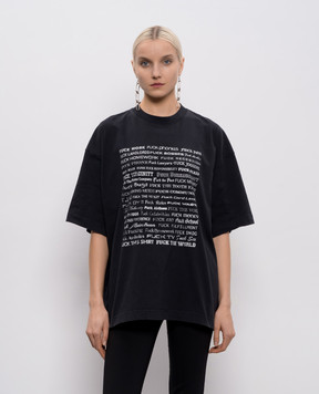 Vetements Черная футболка Fuj everything ME76TR212BXw
