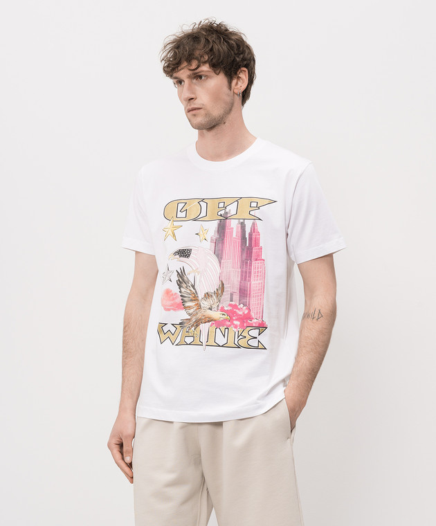 Off-White Біла футболка Allover Frame 44MAA027Z26J001 зображення 3