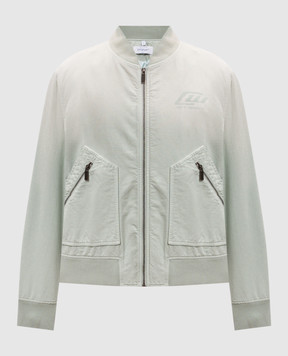 Off-White Зелений утеплений бомбер 44XEH05OS26F001