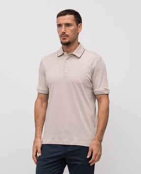 Canali Бежевое поло с кашемиром MJ02337T0900