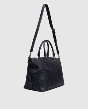 Serapian Синяя кожаная дорожная сумка с плетением SRMOSMTR707545Y021