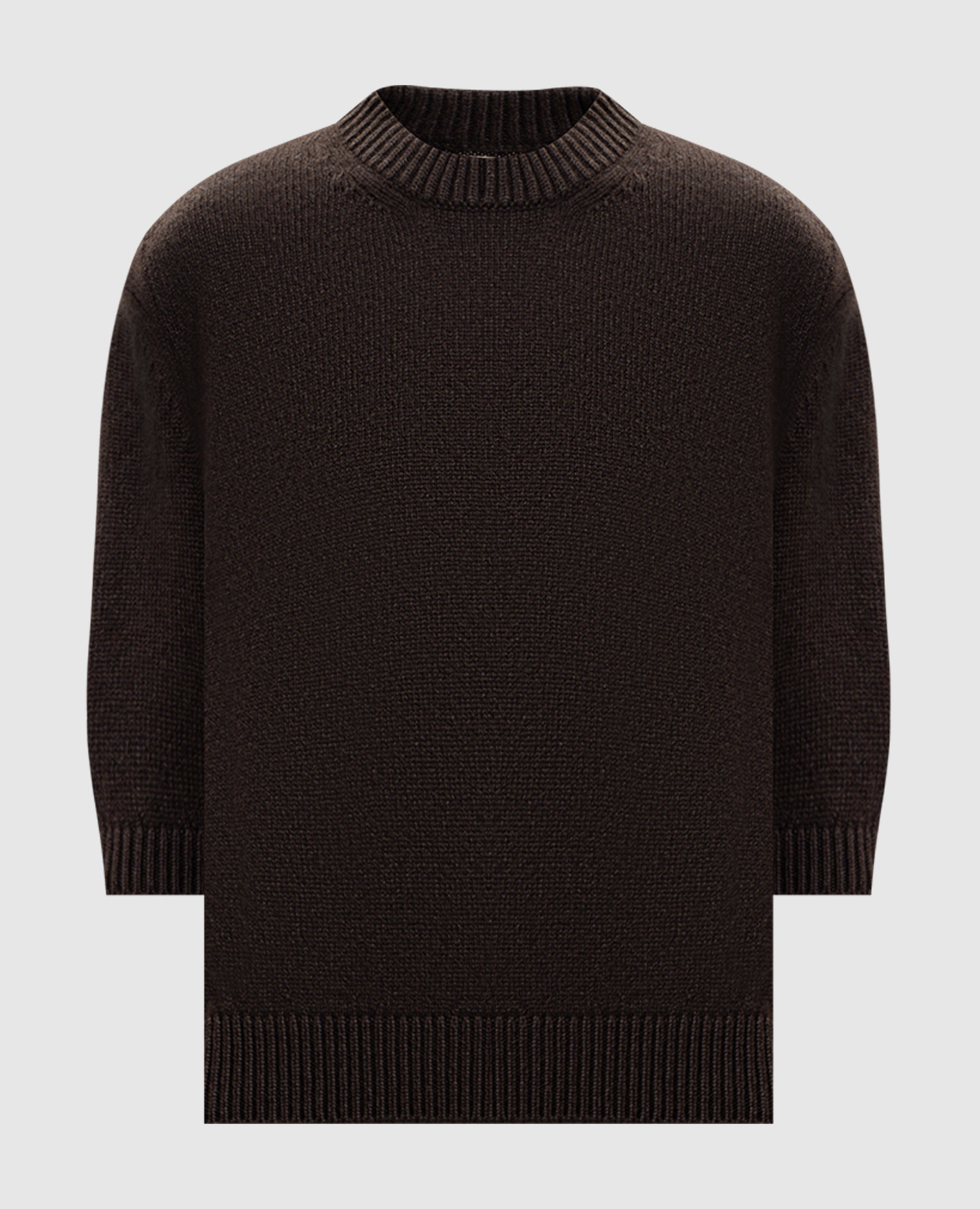 

Коричневый свитер Davin из кашемира с короткими рукавами, Свитера