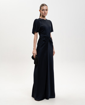 Victoria Beckham Синя сукня максі з драпіруванням 1126WDR007004A