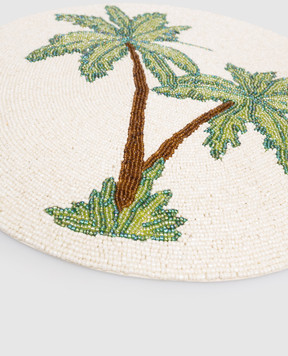 Les Ottomans Білий сервірувальний столовий килимок з бісеру TJB02