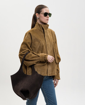 The Attico Коричневая замшевая сумка с логотипом 260WAH00062LBT007AA