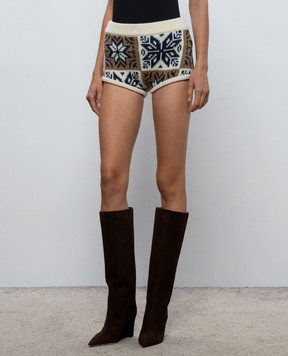 Magda Butrym Шорти з вовни та кашеміру в жакардовий візерунок KNITWEAR15SHORTS389926