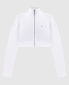 Off-White Белая укороченная спортивная куртка с принтом логотипа 2FE00508T