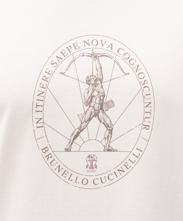 Brunello Cucinelli Футболка цвета айвори с принтом M0B138519 изображение 5