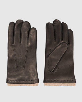 Orciani Черные кожаные перчатки GU0108NFK