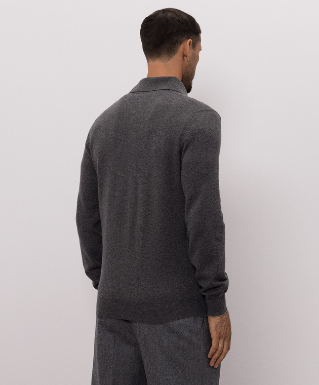 Brunello Cucinelli Поло серого цвета из кашемира M2200295 изображение 4