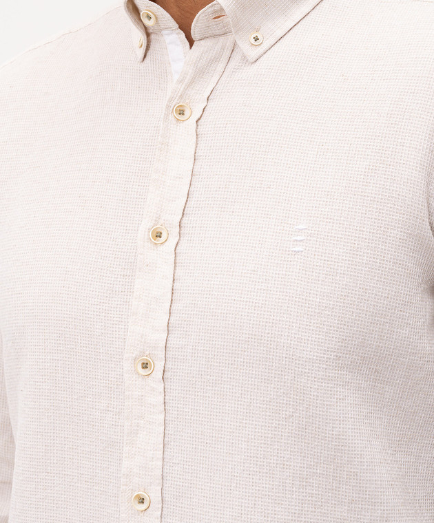 Florentino Бежевая рубашка с льном 126744614807 изображение 5