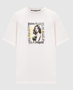 Palm Angels Футболка Pinup цвета айвори PMAA109S26JER00F