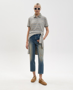 Max & Co Поло кольору хакі MANDARE в смужку MCOMANDARE