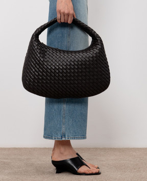 Bottega Veneta Коричневая кожаная сумка-хобо Veneta 873189V66V0
