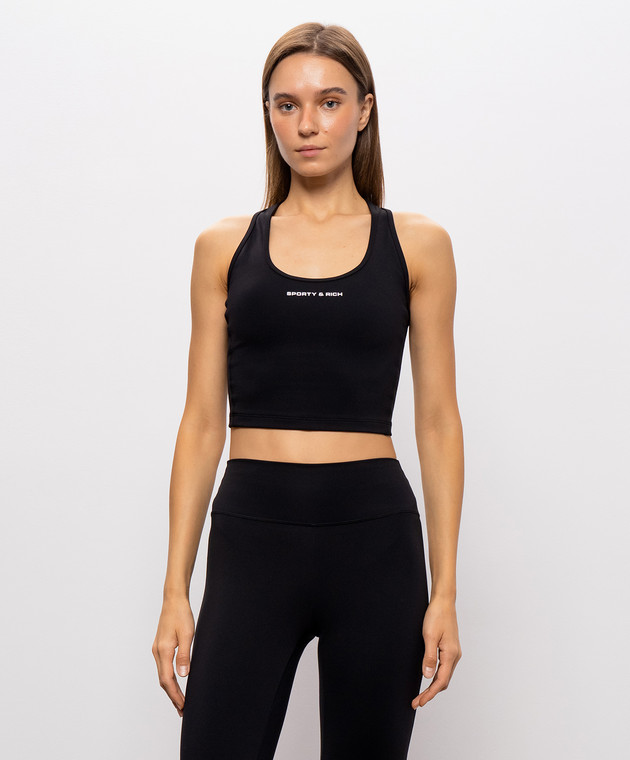Sporty & Rich Черный топ TO02388315BA01 изображение 3