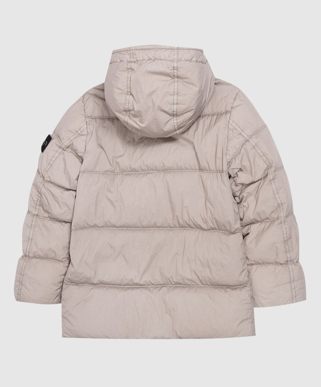 Stone Island Детский серый пуховик с патчем логотипа L2S164100012S0A231012 изображение 2