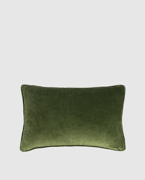 Les Ottomans Зеленая декоративная бархатная подушка с шелком EBC7740X60