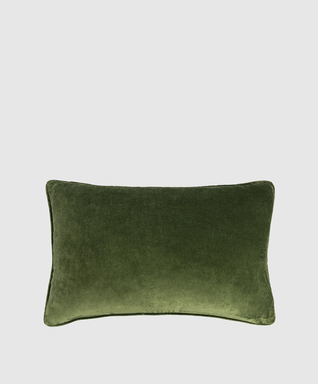 Les Ottomans Зеленая декоративная бархатная подушка с шелком EBC7740X60 изображение 2