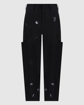 Y`S Yamamoto Черные брюки карго в принт YQP09025