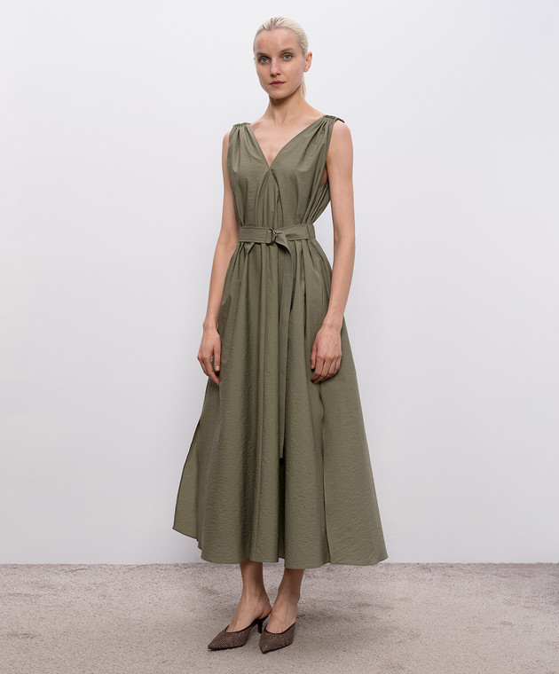 Brunello Cucinelli Зелена сукня міді M0F79A5092 зображення 3