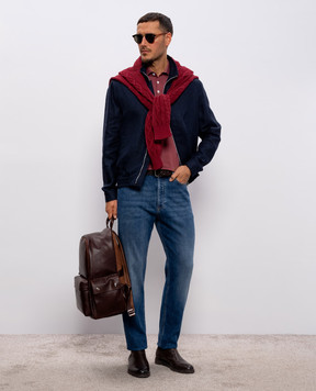 Brunello Cucinelli Розовое поло с окантовкой M29800125