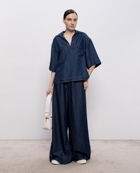 Dondup Синие джинсовые палаццо Maggie с патчем логотипа DP853DF0266DMC4