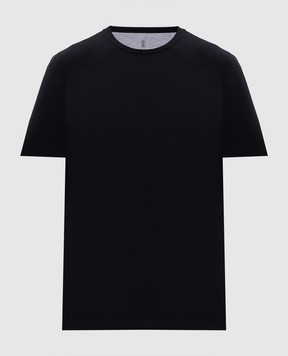 Brunello Cucinelli Чорна футболка в рубчик MR8301336