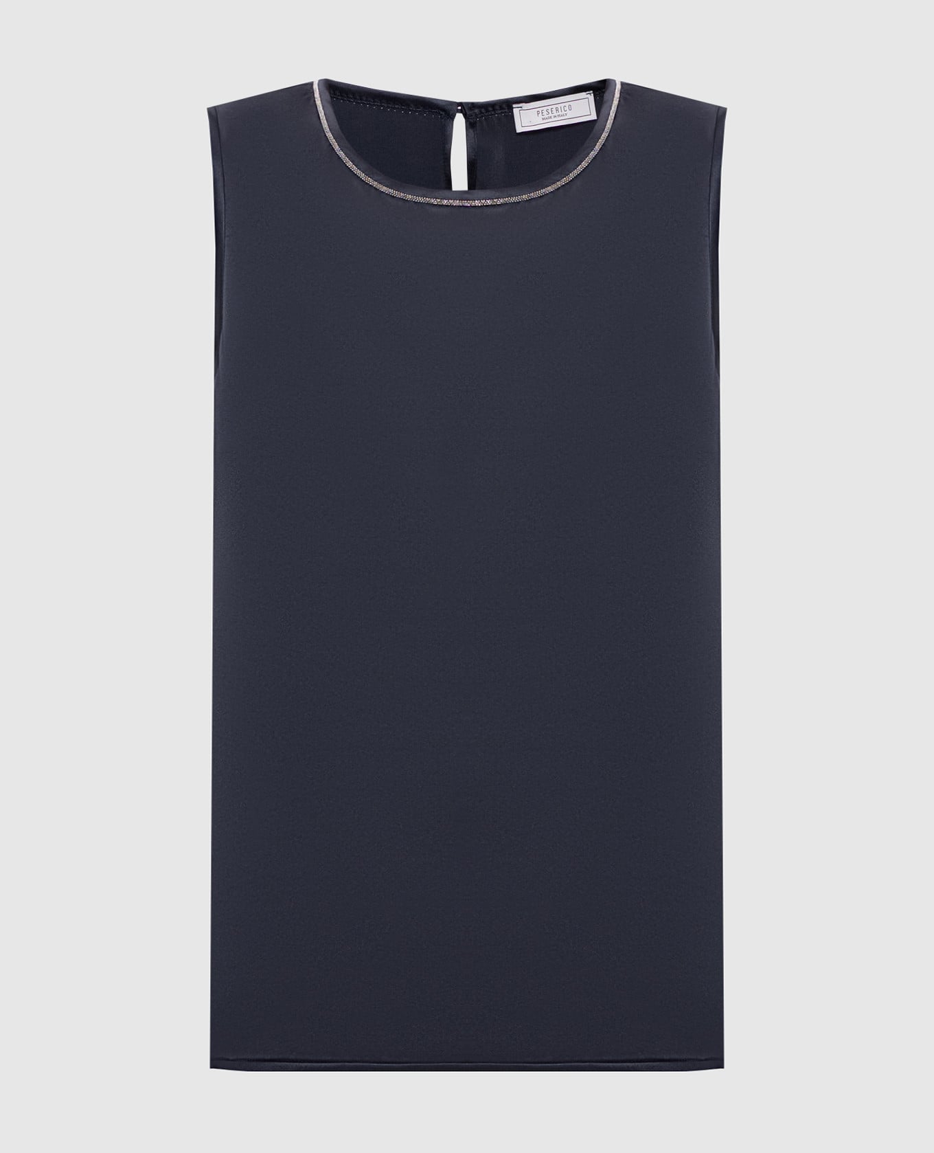 Синий топ из шелка