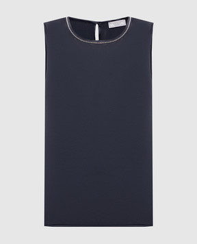 Peserico Синій топ із шовку A08893D02372