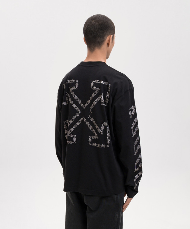 Off-White Чорний лонгслів Chain Arrow Diagonal 44MAB09CS26J001 зображення 4