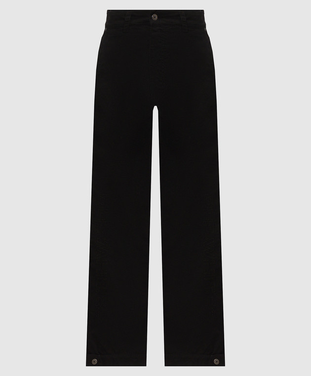 Off-White Чорні штани з вишивкою логотипа 44MCF04RF26F001