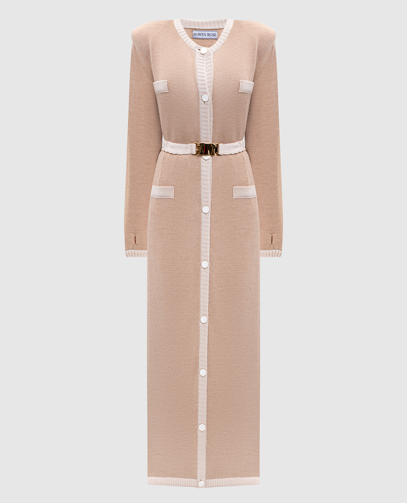 

Бежевый удлиненный кардиган из шерсти, Кардиганы