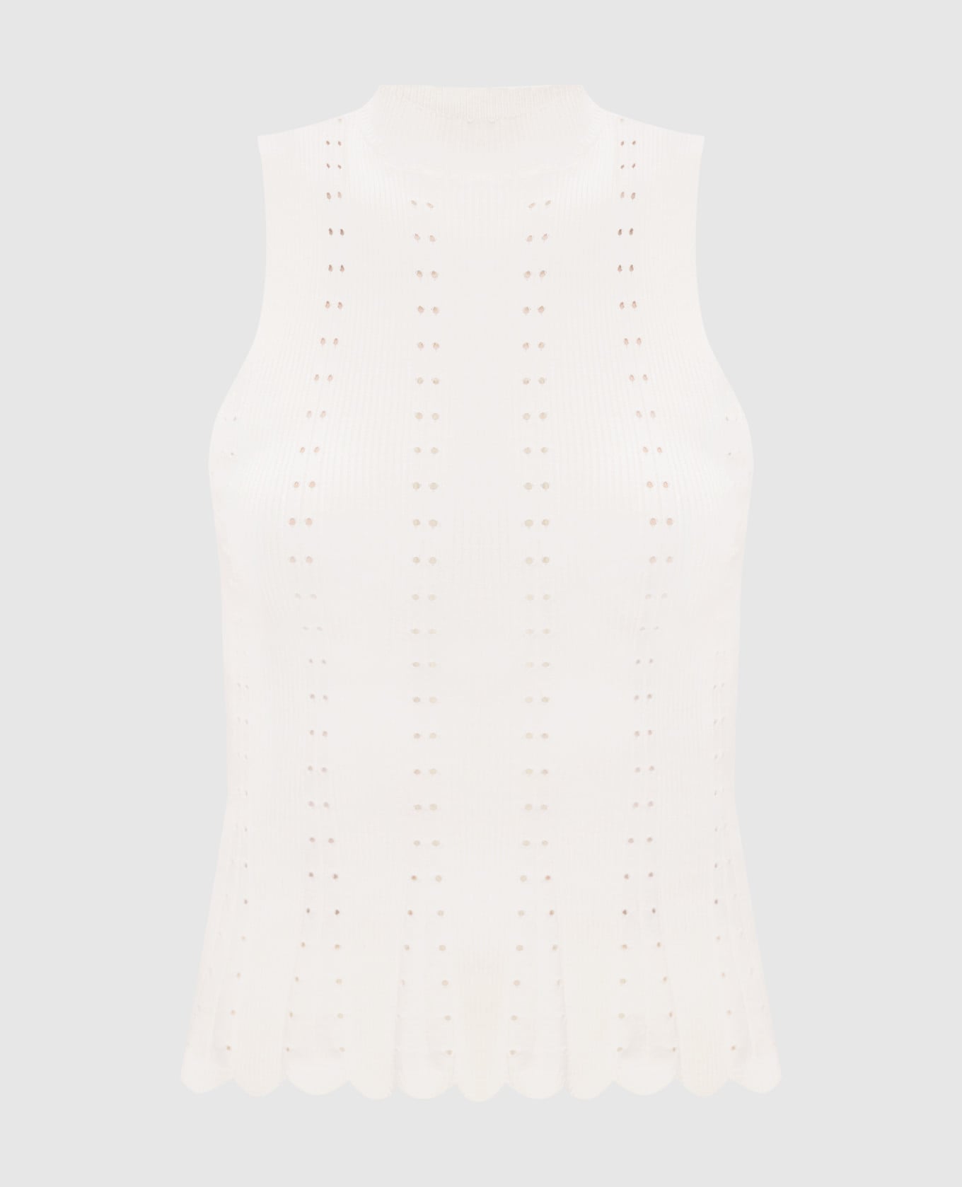 Белый топ в рубчик