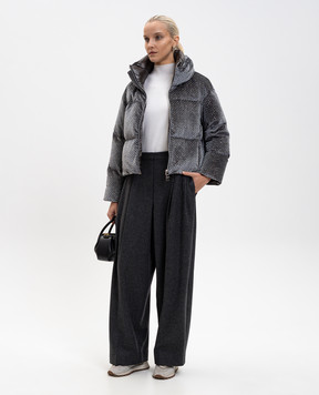 Herno Сірий велюровий пуховик в паєтки PI002161D12751