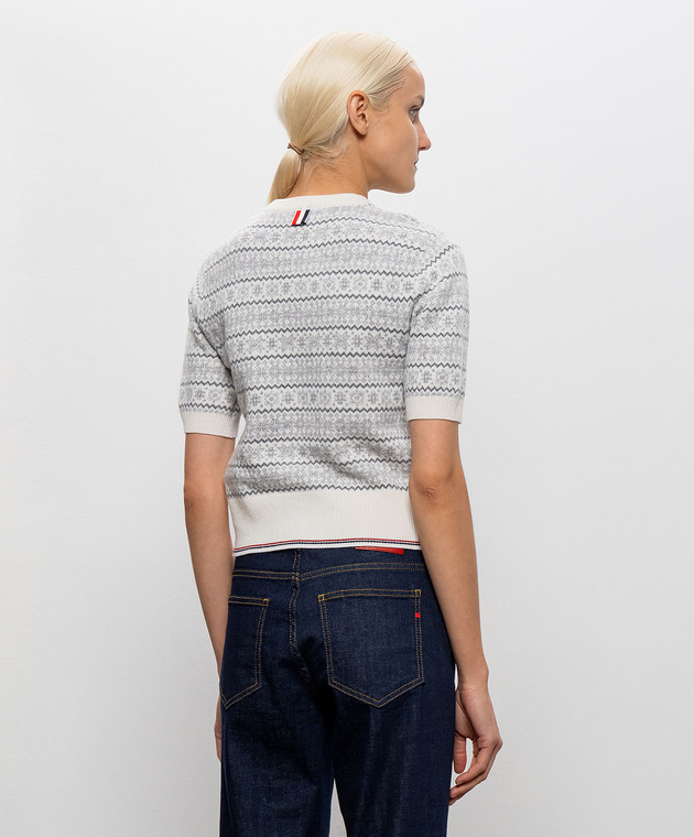 Thom Browne Топ цвета айвори из шерсти в узор FKA529AY1007 изображение 4