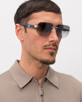 Stefano Ricci Сріблясті сонцезахисні окуляри Рrestige SG32PMEWOOD