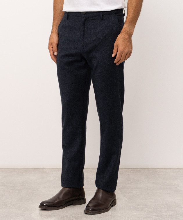 Canali Штани синього кольору з вовни AR03472V91675 зображення 3