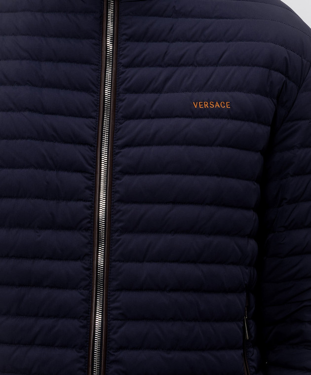 Versace Синяя пуховая куртка 10255611A17365 изображение 5