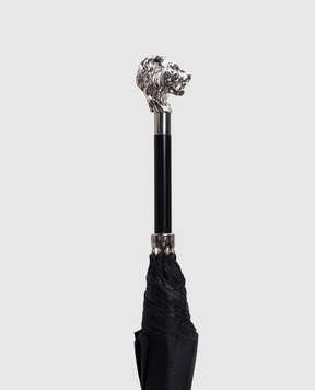 Pasotti Черный зонтик-трость Silver Lion OMITUO478SCTL508905