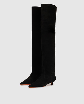 Santoni Черные замшевые ботфорты WSTI72408HI2SAEA