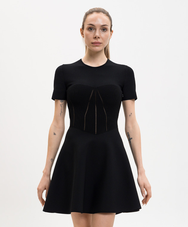Alexander McQueen Чорна сукня міні 870415Q1BG6 зображення 3