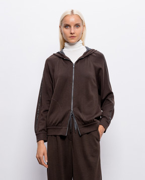 Brunello Cucinelli Коричневая спортивная куртка с цепочкой мониль MP828SM606