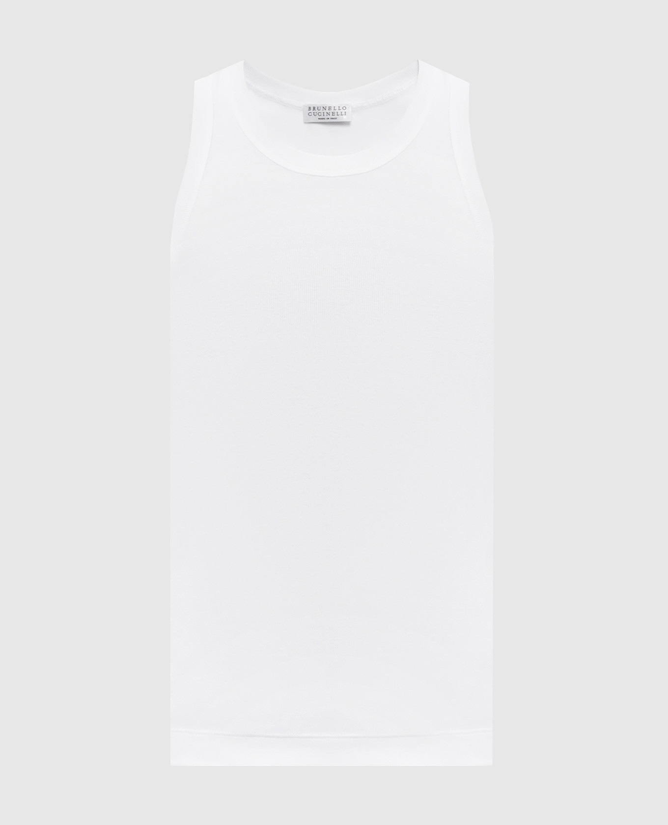 

Белый топ в рубчике с цепочкой мониль, Топы