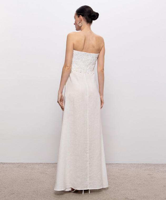Ermanno Scervino Life Платье макси цвета айвори из льна D484Q304ZQRI изображение 3